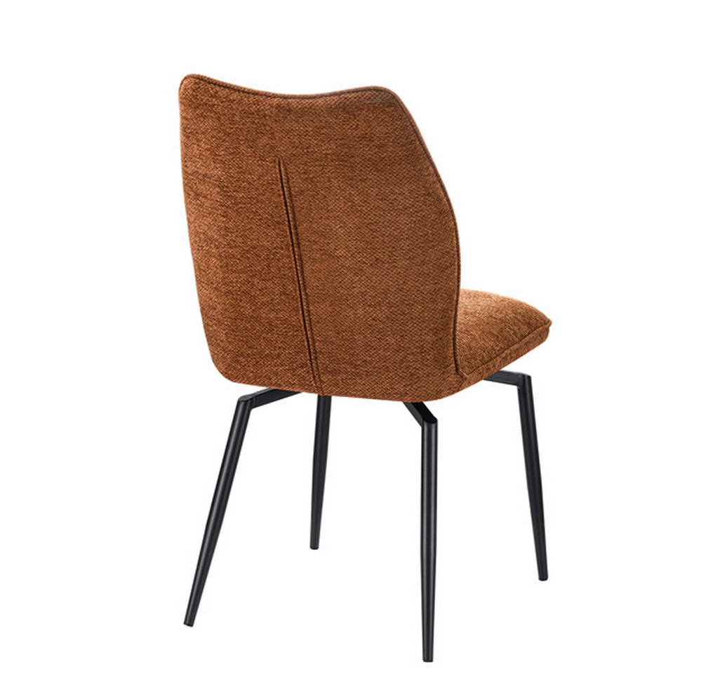 CHAISE LARA PIVOTANTE 180° PIED NOIR TISSU ROUILLE 45.5 X 89 X 49 CM - Photo N°5