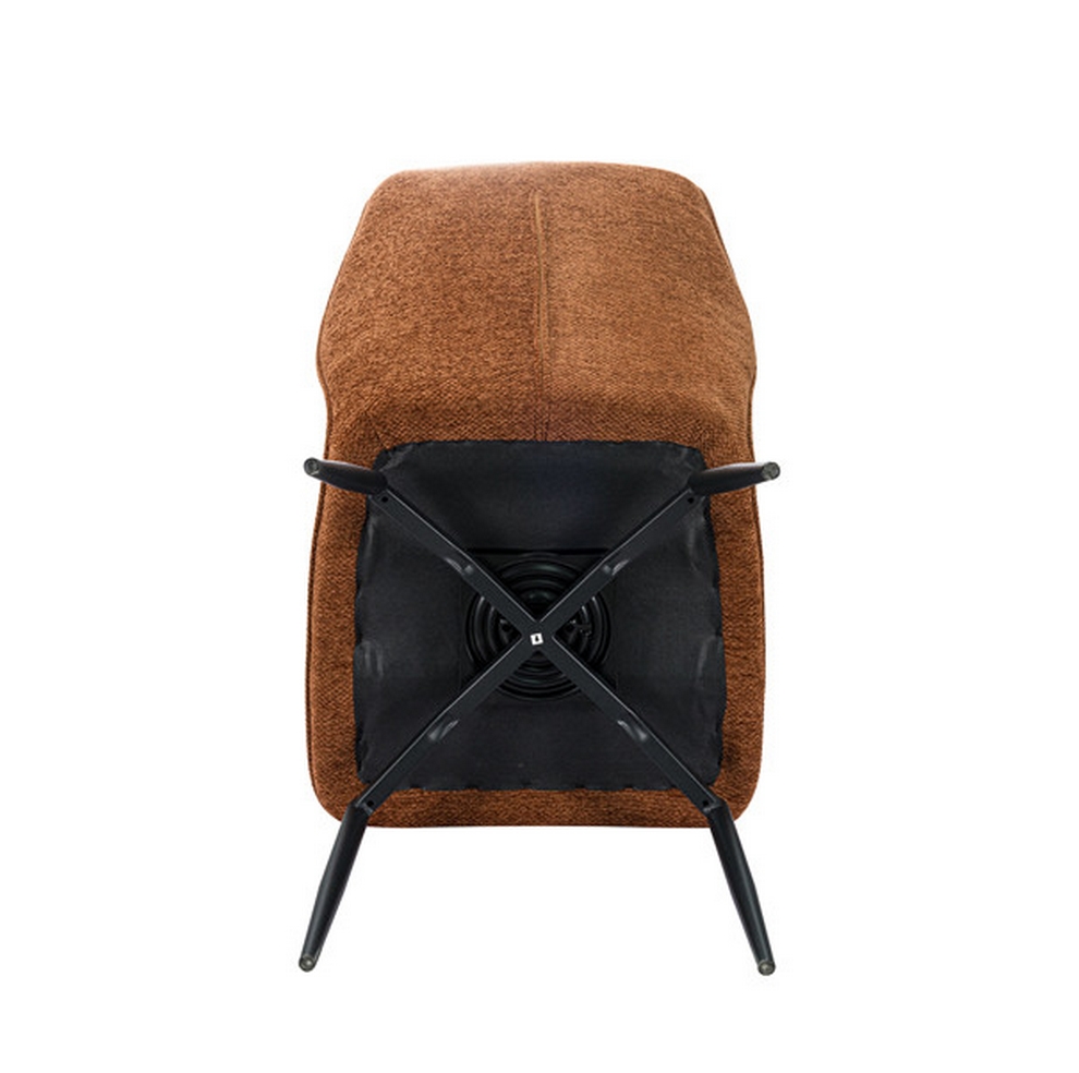 CHAISE LARA PIVOTANTE 180° PIED NOIR TISSU ROUILLE 45.5 X 89 X 49 CM - Photo N°7