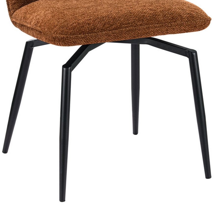 CHAISE LARA PIVOTANTE 180° PIED NOIR TISSU ROUILLE 45.5 X 89 X 49 CM - Photo N°9