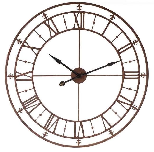HORLOGE USINE VIEUX FER DIAM 102 CM - Photo N°9