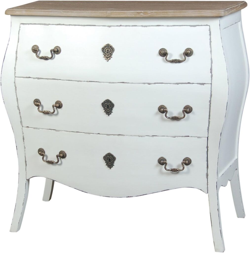 COMMODE PAULINE BLANC 3T 80 X 80 X 40 CM - Photo N°2