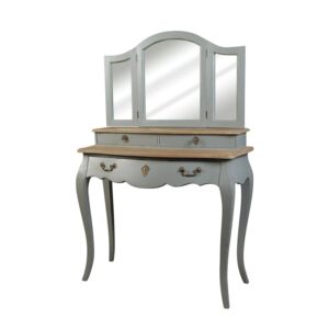 COIFFEUSE 3 TIROIRS PAULINE GRISE 90 X 35 135 CM