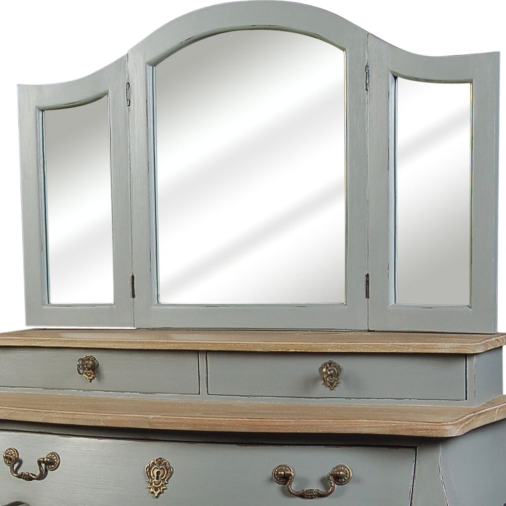 COIFFEUSE 3 TIROIRS PAULINE GRISE 90 X 35 135 CM - Photo N°4