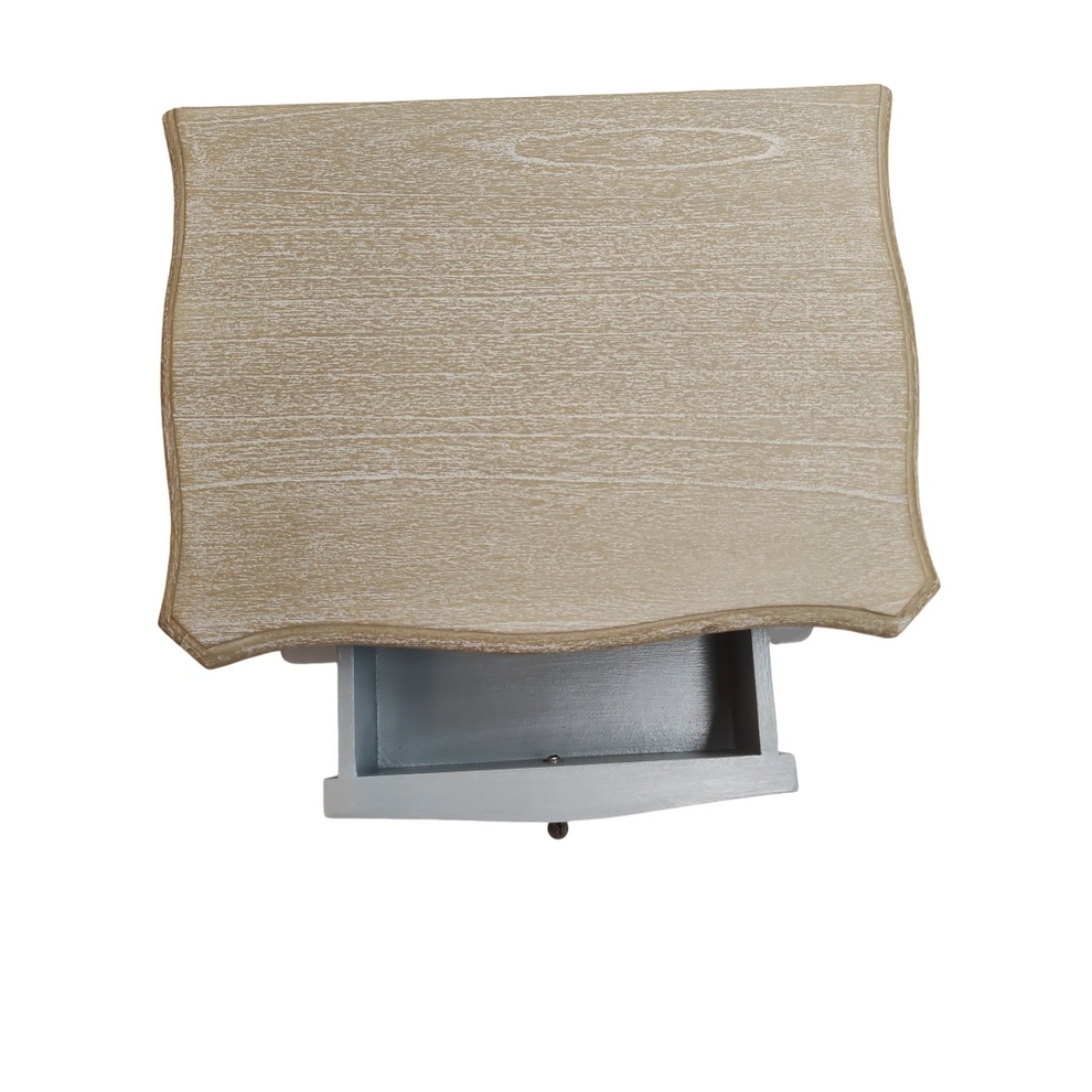 CHEVET PAULINE GRIS 1TIROIR 1 NICHE 40 X 65 X 30 CM - Photo N°3