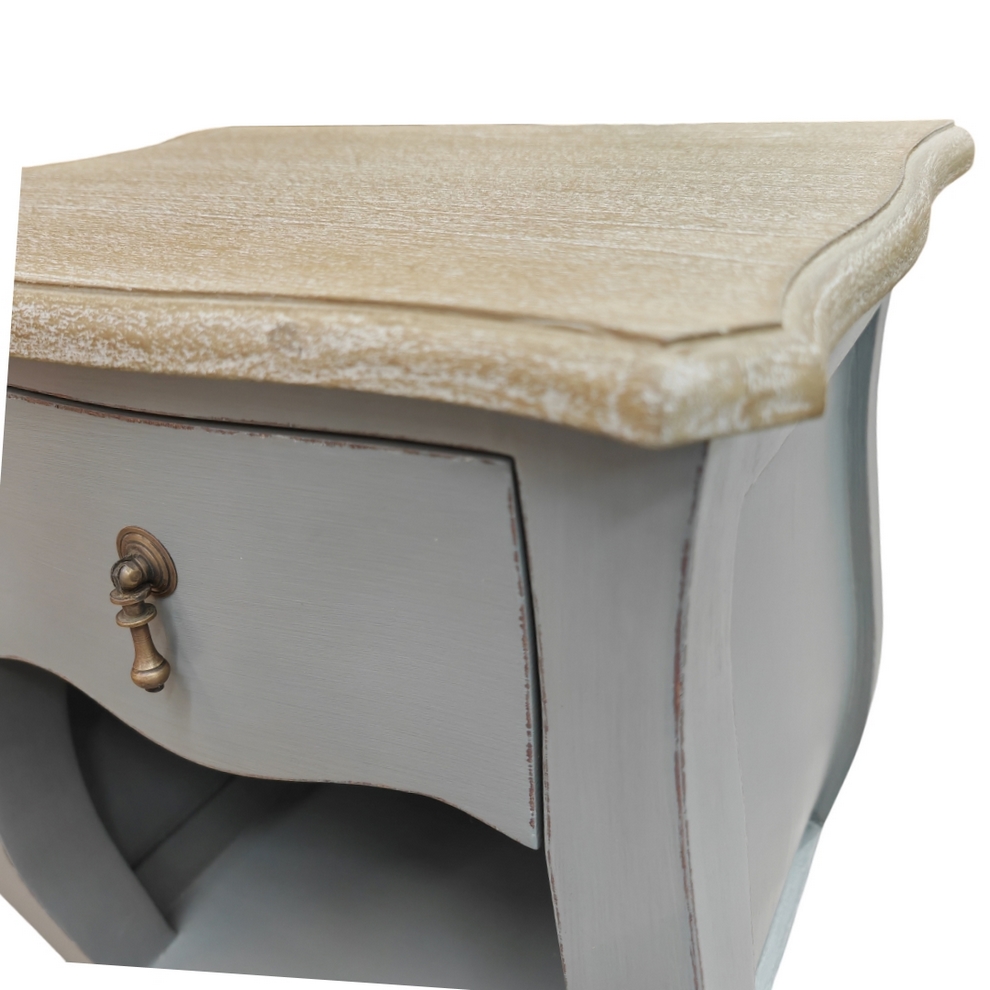 CHEVET PAULINE GRIS 1TIROIR 1 NICHE 40 X 65 X 30 CM - Photo N°2