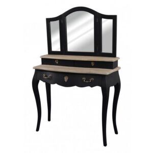 COIFFEUSE 3 TIROIRS PAULINE NOIRE 90 X 35 135 CM