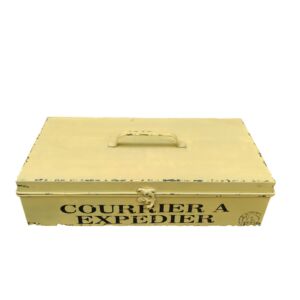 BOITE A COURRIER LA POSTE JAUNE ANTIQUE 37 X 10 X 18 CM
