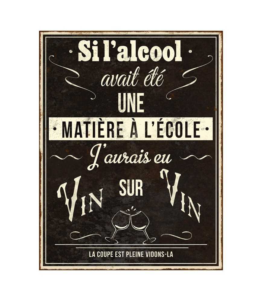 PLAQUE MURALE SI L'ALCOOL AVAIT ETE MATIERE A L'ECOLE... 25 X 33 CM - Photo N°1