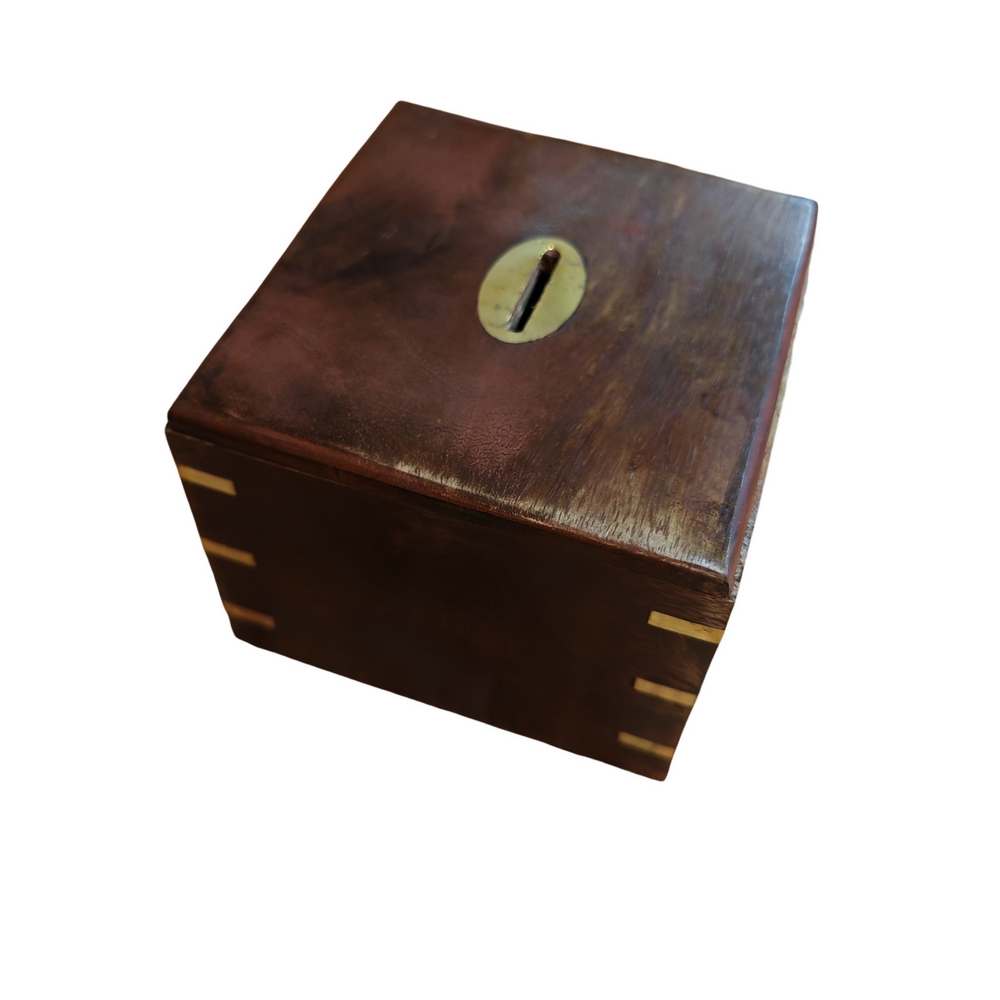 TIRELIRE EN BOIS DE SHEESHAM MERCI - Photo N°2