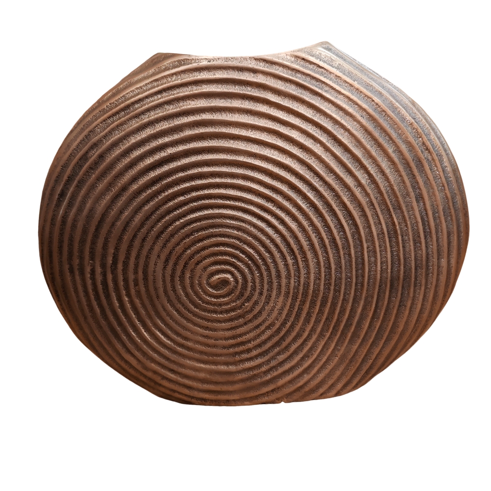 VASE ALUMINIUM COULEUR DORE  38 X 30 X 8 cm - Photo N°1