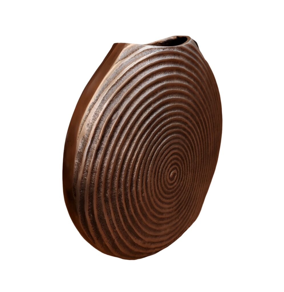 VASE ALUMINIUM COULEUR DORE  38 X 30 X 8 cm - Photo N°4