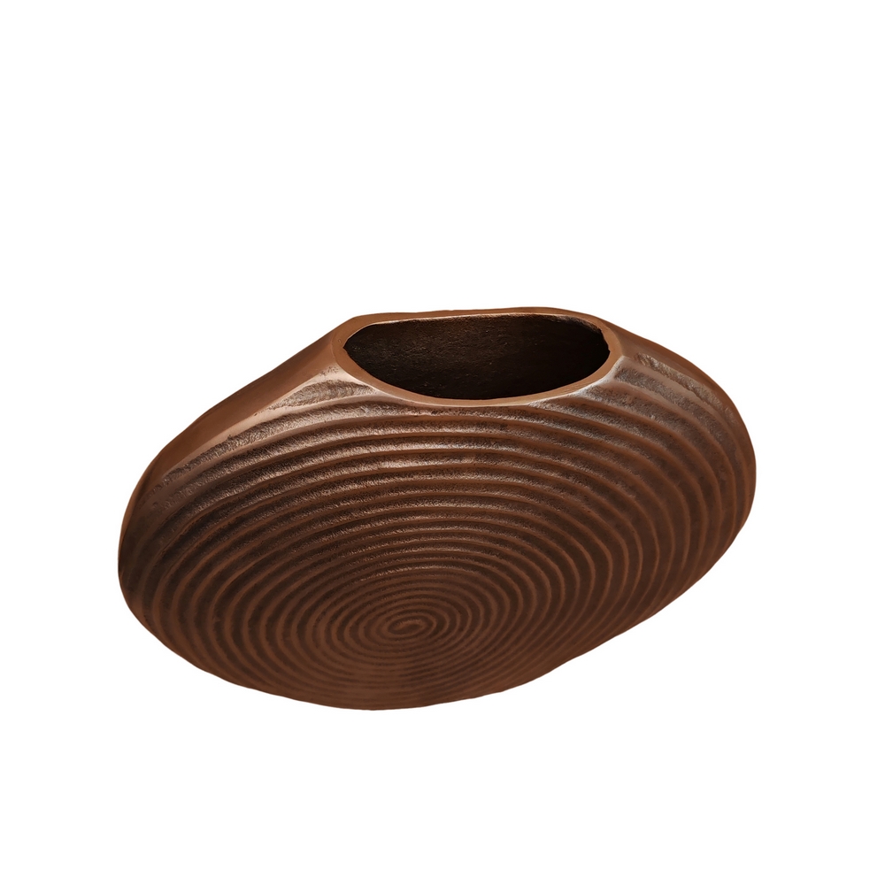 VASE ALUMINIUM COULEUR DORE  38 X 30 X 8 cm - Photo N°3