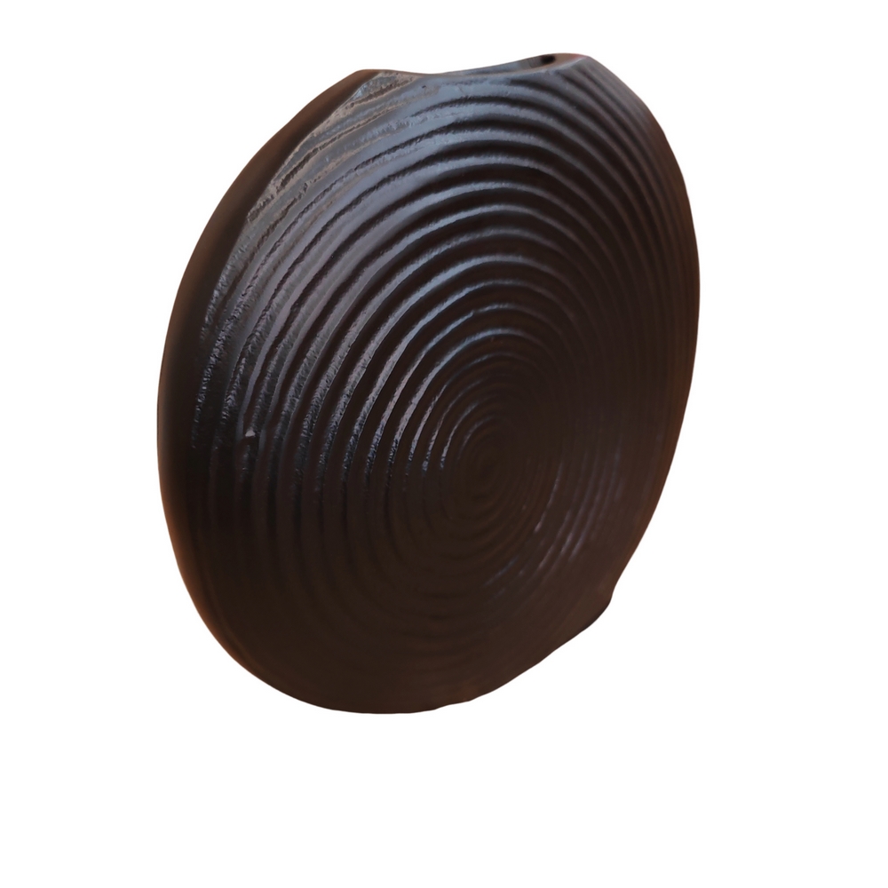 VASE ALUMINIUM COULEUR NOIR  30 X 25 X 8 cm - Photo N°4