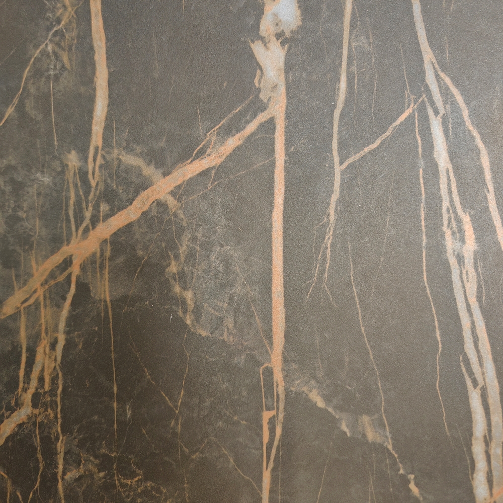 TABLE DE SALON MILAN DEUX PLATEAUX CERAMIQUE MARBRE NOIR ET OR 129 X 82 X 43 CM - Photo N°7