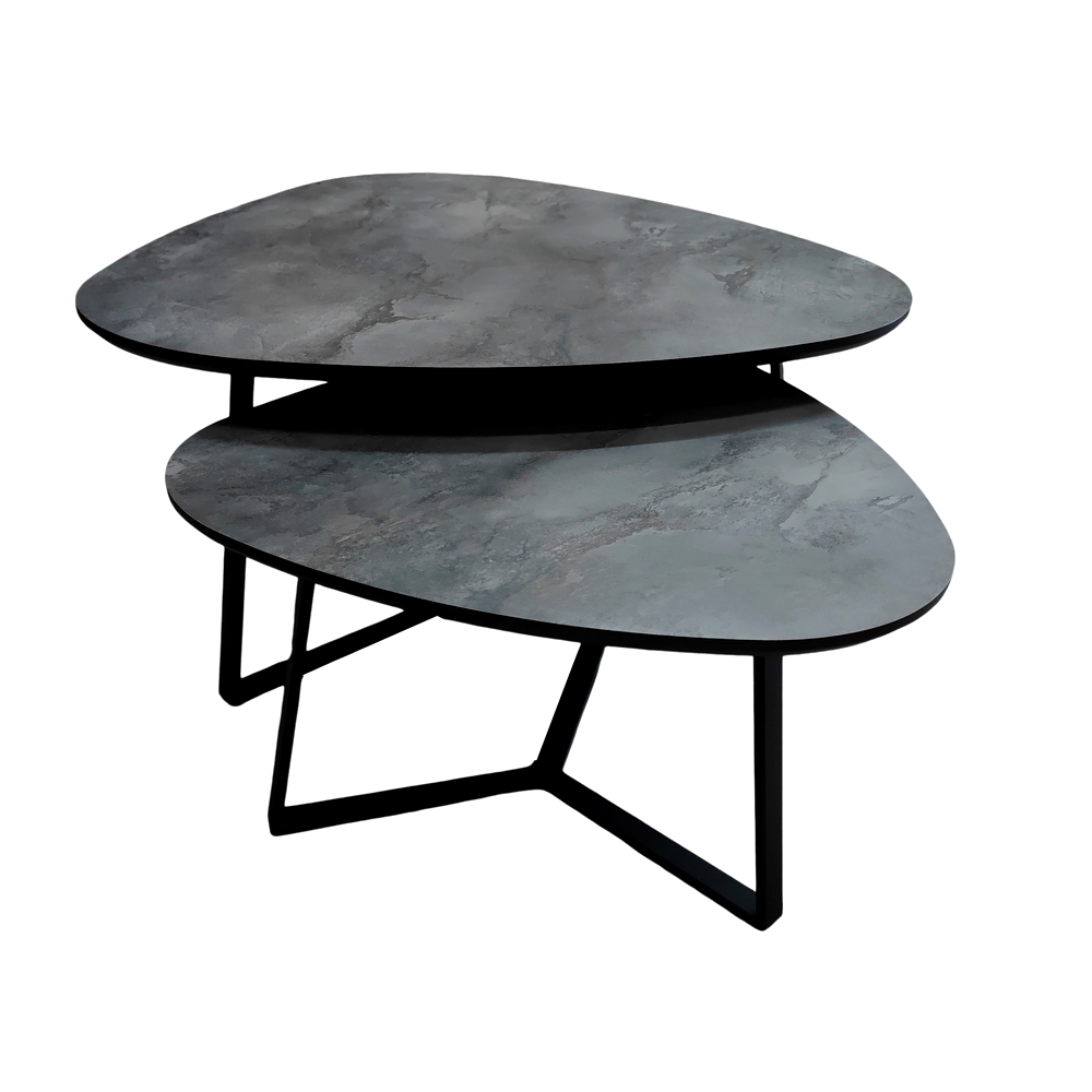 SET DE 2 TABLES BASSES GIGOGNES ZIGGY 80 X 80 X 42 CM - 60 X 60 X 35 CM - Photo N°1