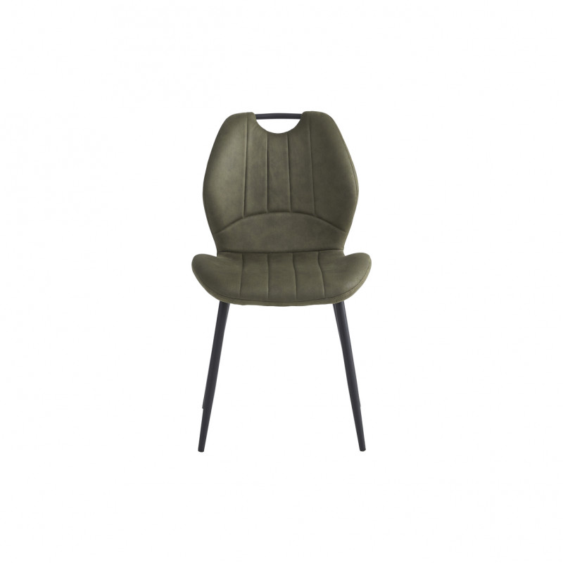 CHAISE ASCOT PIED METAL NOIR ASSISE MICROFIBRE DEPERLANT VERT K  48 X 86 X 57 CM - Photo N°6