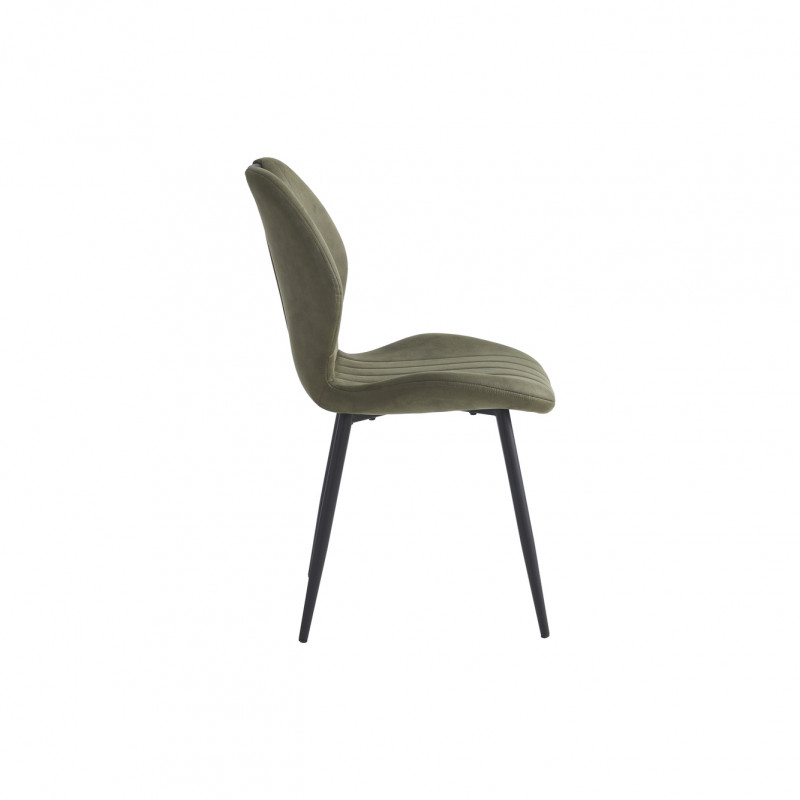 CHAISE ASCOT PIED METAL NOIR ASSISE MICROFIBRE DEPERLANT VERT K  48 X 86 X 57 CM - Photo N°4