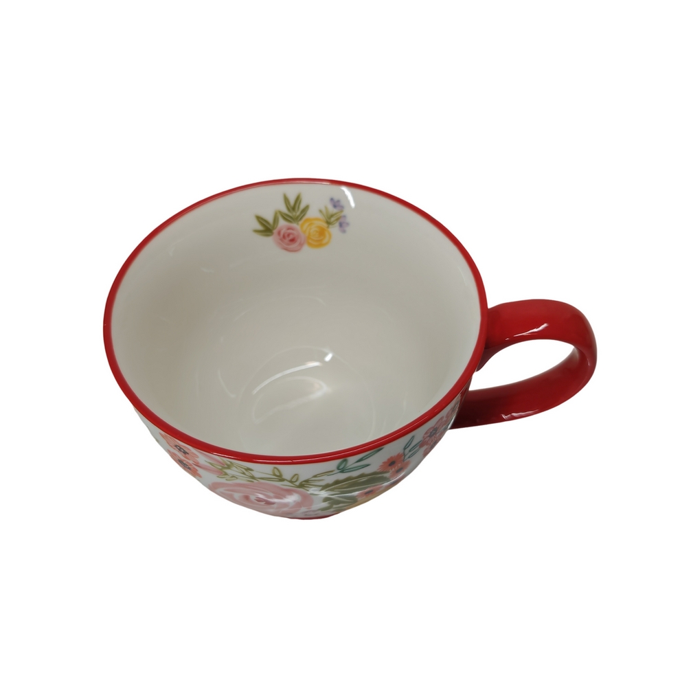 BOL JUMBO ZELY DECOR DE FLEURS ET ROUGE 45 CL 11.5 CM - Photo N°2