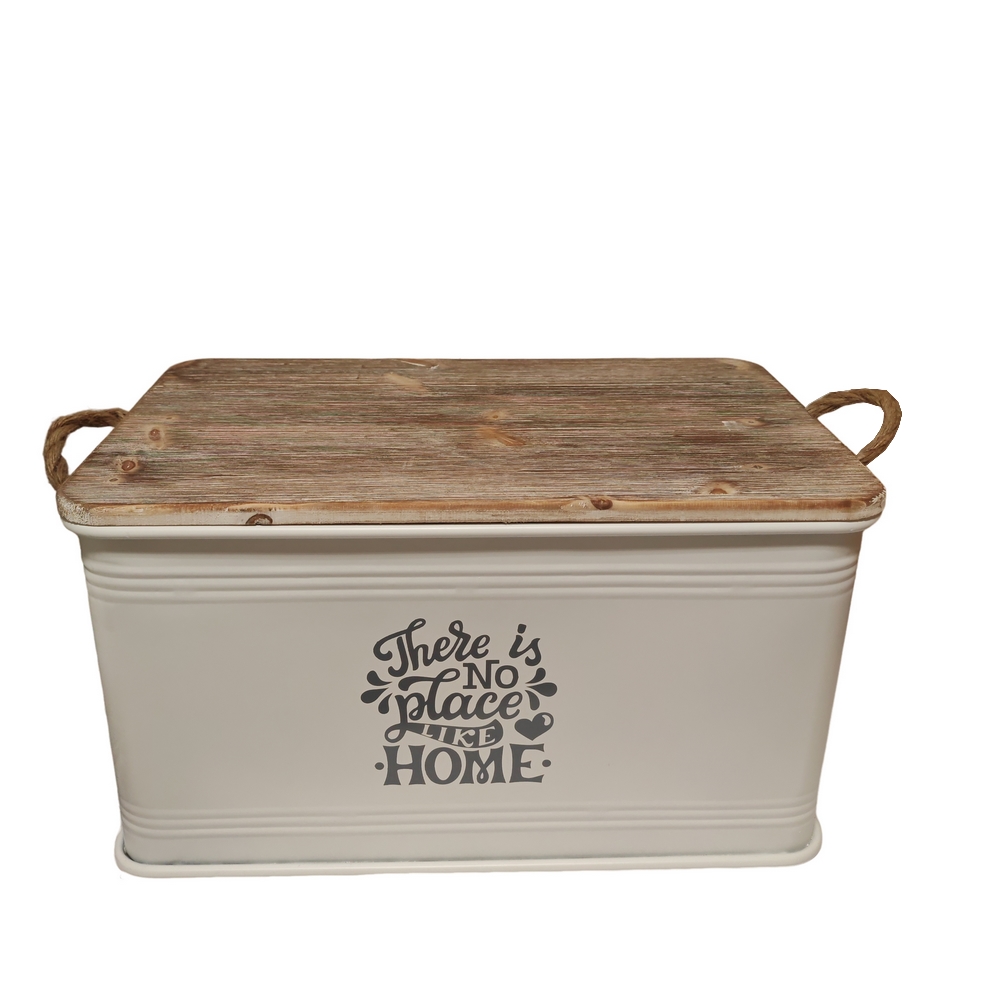 COFFRE DE RANGEMENT METAL BLANC DECO THERE IS NO PLACE  60 x 38 x 33 cm - Photo N°5