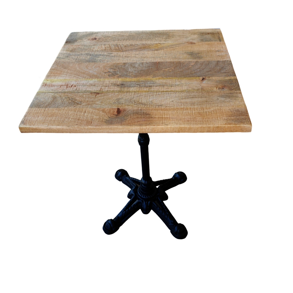 PIEDS DE MANGE DEBOUT EN FONTE NOIR AVEC SUPPORT PLATEAU 108 CM - Photo N°9