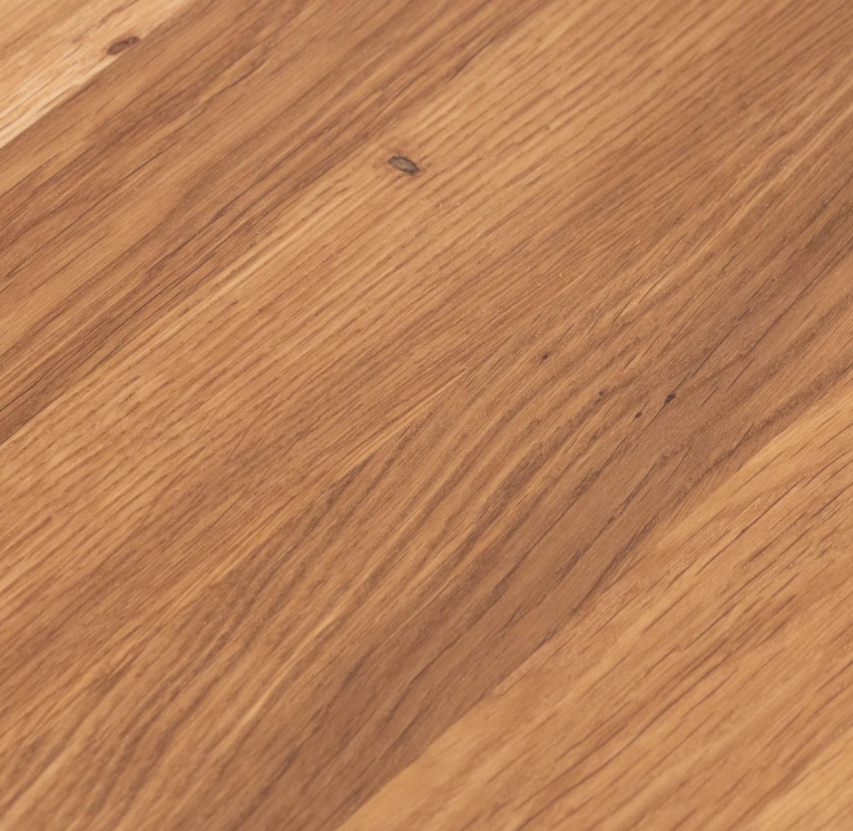 MEUBLE TV WAVE CHENE MASSIF HUILE TON MIEL 2 PORTES 2 NICHES 160 X 55 X 40 CM - Photo N°5