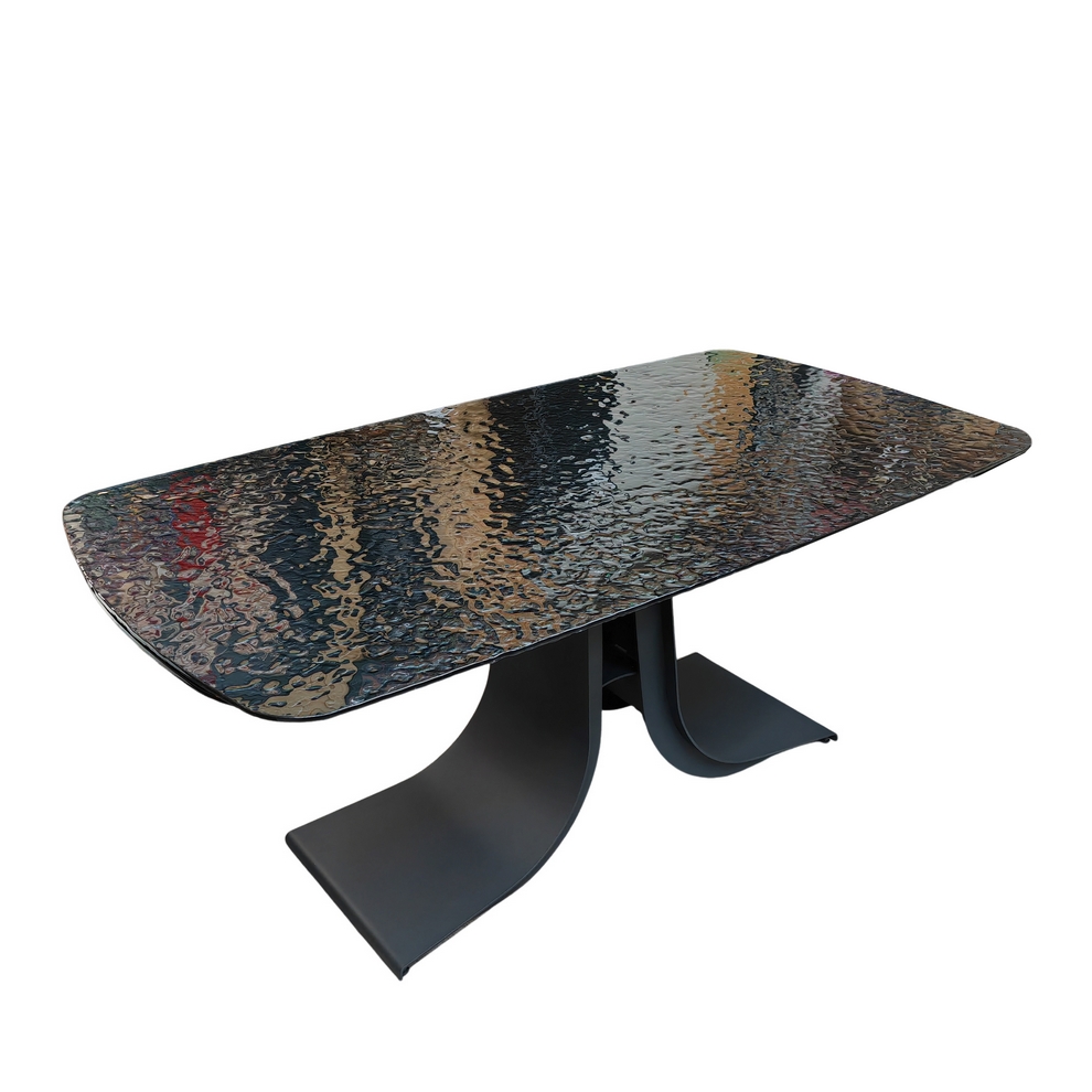 TABLE AUREL VERRE WATERGLASS 180/260 X 95 X 76 CM 2 ALLONGES - Photo N°5