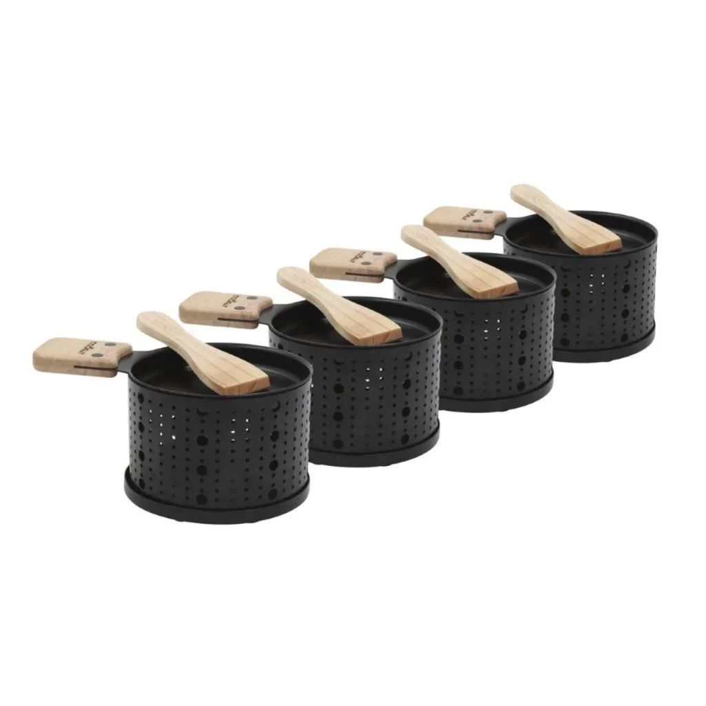 SET 4 RACLETTES A LA BOUGIE INDIVIDUELLE COOKUT NOIR - Photo N°4