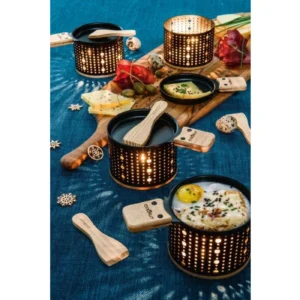 SET 4 RACLETTES A LA BOUGIE INDIVIDUELLE COOKUT NOIR
