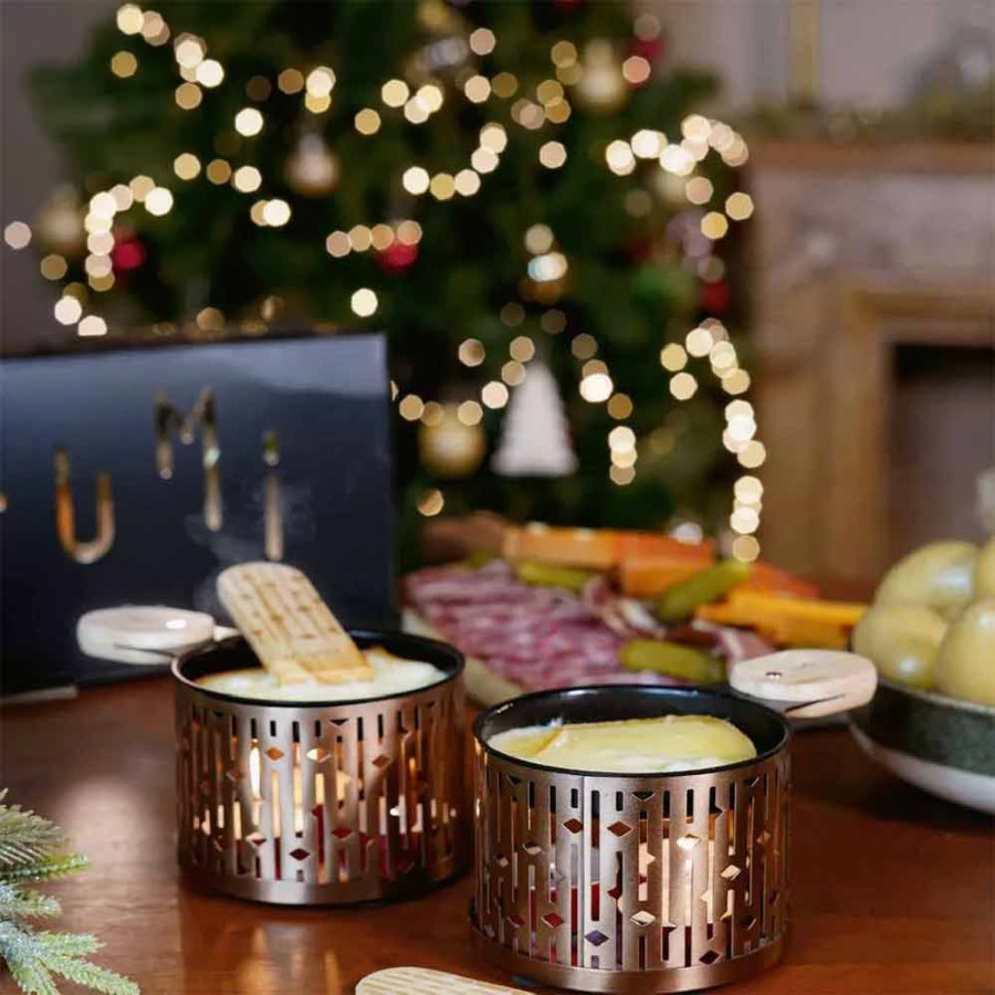 SET 2 RACLETTES A LA BOUGIE INDIVIDUELLE COOKUT CUIVRE - Photo N°3