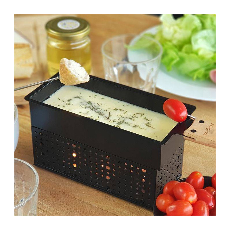 SET A RACLETTE  et  FONDUE A LA BOUGIE METAL POUR 2-3 PERSONNES - Photo N°1