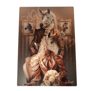 IMPRESSION S BINET ZEBRES SUR DIBOND AVEC ATTACHE 20 X 28 CM