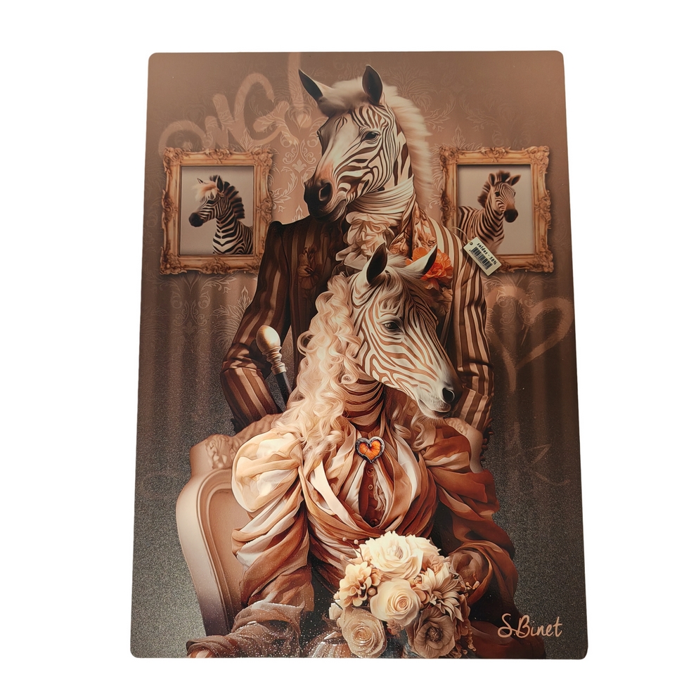 IMPRESSION S BINET ZEBRES SUR DIBOND AVEC ATTACHE 20 X 28 CM - Photo N°1