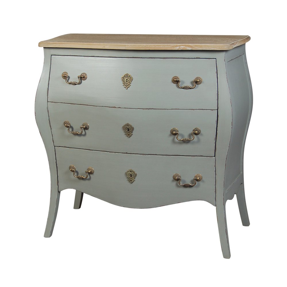 COMMODE PAULINE GRISE 3TIROIRS  80 X 80 X 40 CM - Photo N°1