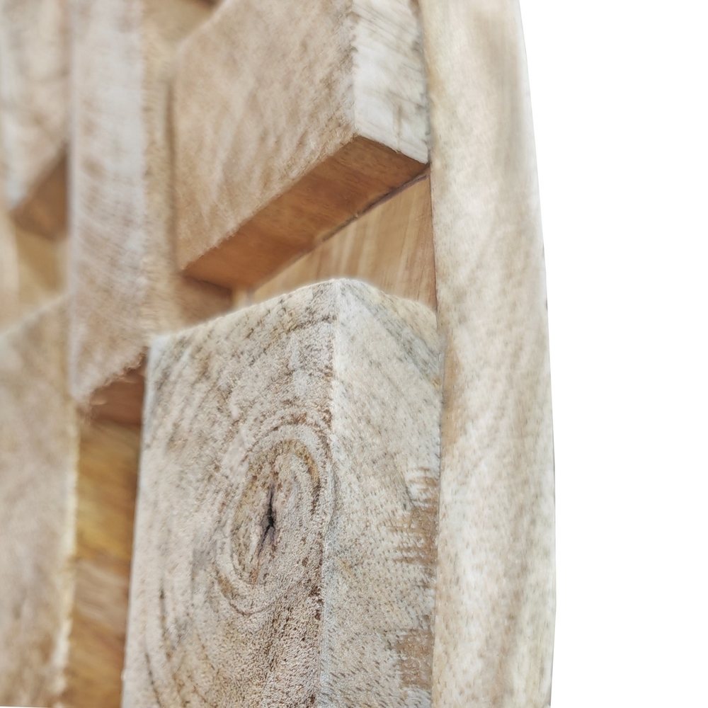 MIROIR ROND EN BOIS RECYCLE RUSTIQUE 90 X 5 CM - Photo N°2