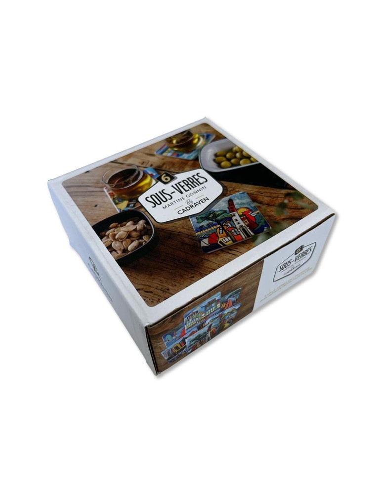 SET DE 6 SOUS VERRES DIFFERENTS COLLECTION MARTINE GONNIN 10 X 10 CM - Photo N°5