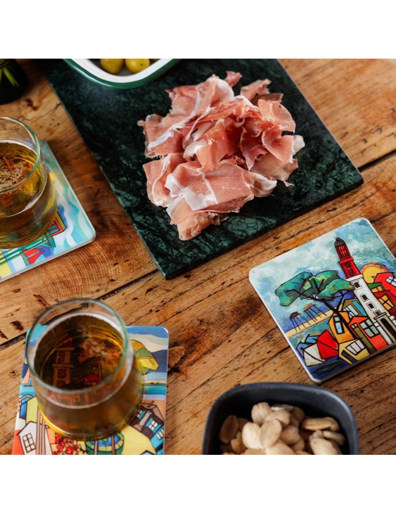 SET DE 6 SOUS VERRES DIFFERENTS COLLECTION MARTINE GONNIN 10 X 10 CM - Photo N°4