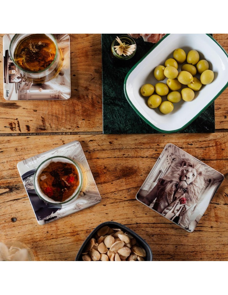 SET DE 6 SOUS VERRES DIFFERENTS COLLECTION BINET 10 X 10 CM - Photo N°4