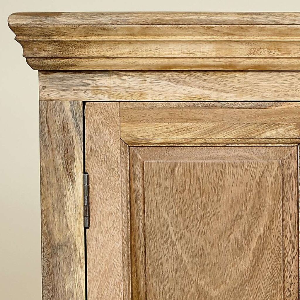 ARMOIRE 2 PORTES MANGUIER MASSIF FINITION VERNIS NATUREL  84 X 152 X 35 CM - Photo N°3