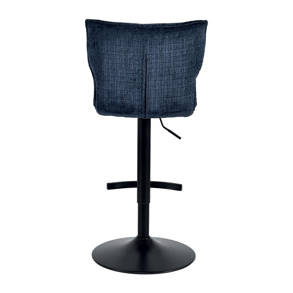 CHAISE DE BAR TOPLEY TISSU BLEU REGLABLE HAUTEUR 46  X 91/105  X 55 CM - Photo N°2