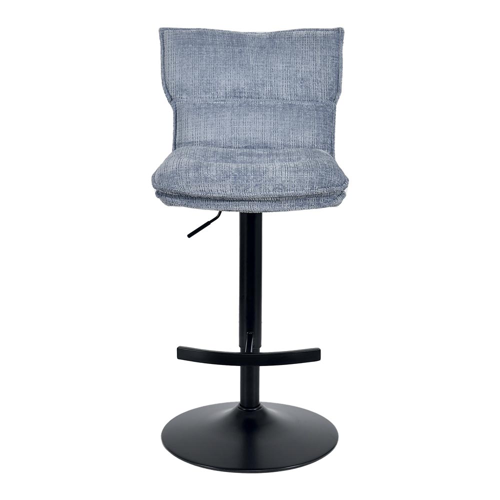 CHAISE DE BAR TOPLEY TISSU GRIS BLEU REGLABLE HAUTEUR 46  X 91/105  X 55 CM - Photo N°2