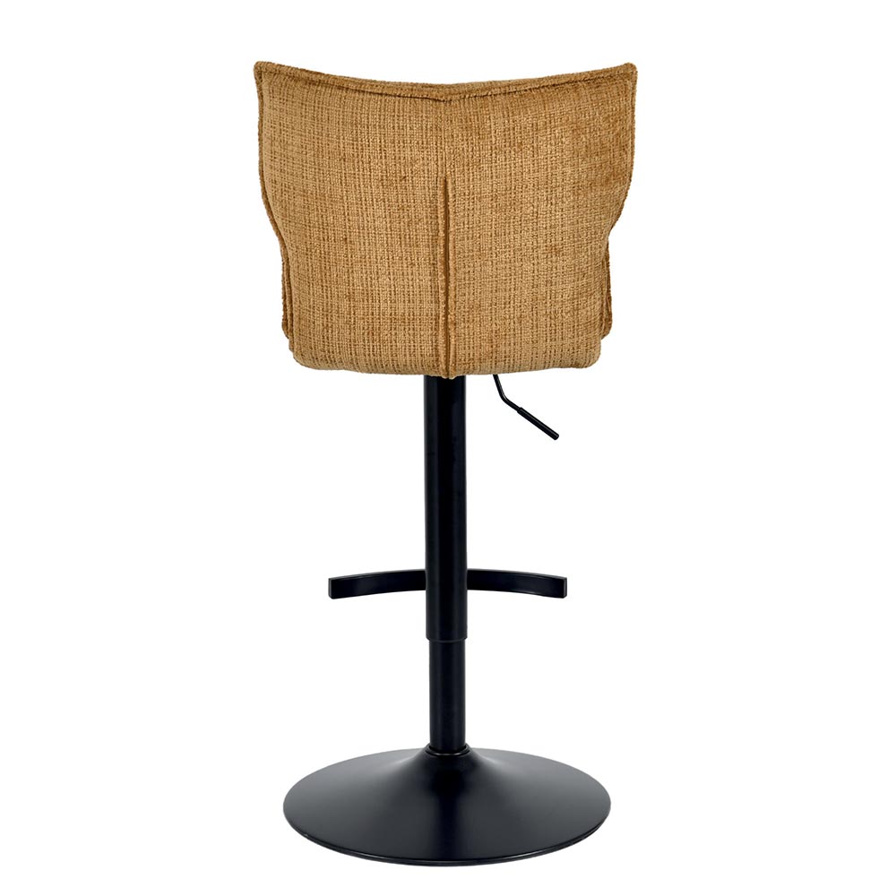 CHAISE DE BAR TOPLEY TISSU MOUTARDE REGLABLE HAUTEUR 46  X 91/105  X 55 CM - Photo N°4