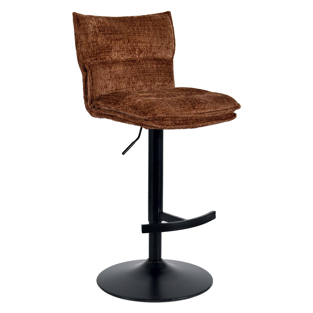 CHAISE DE BAR TOPLEY TISSU TERRACOTTA REGLABLE HAUTEUR 46  X 91/105  X 55 CM - Photo N°1