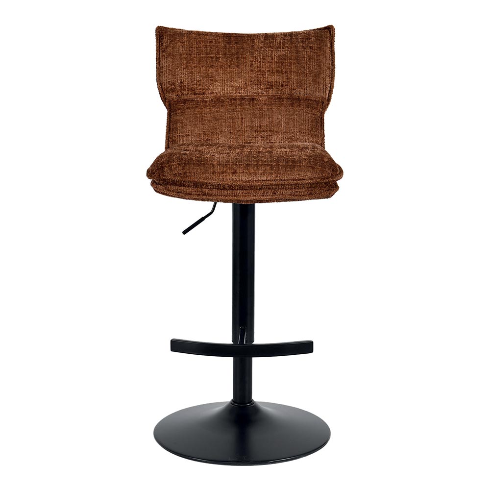 CHAISE DE BAR TOPLEY TISSU TERRACOTTA REGLABLE HAUTEUR 46  X 91/105  X 55 CM - Photo N°4