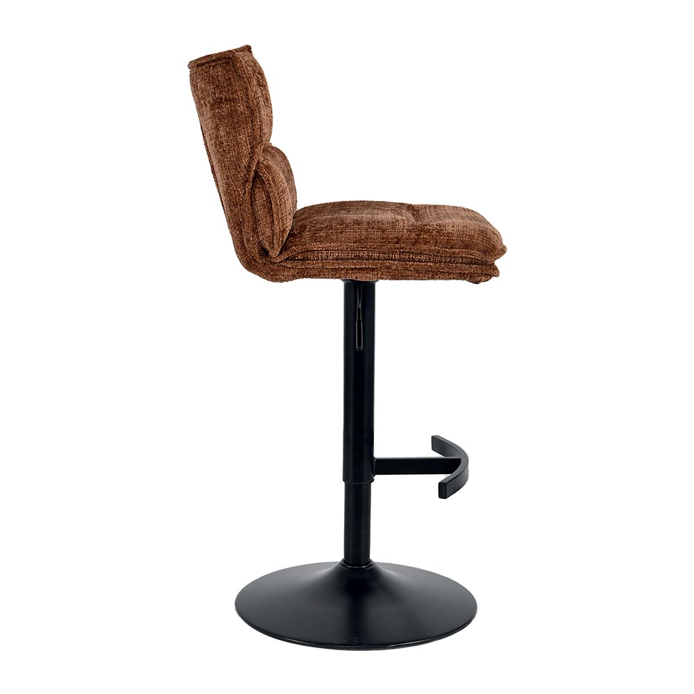 CHAISE DE BAR TOPLEY TISSU TERRACOTTA REGLABLE HAUTEUR 46  X 91/105  X 55 CM - Photo N°3