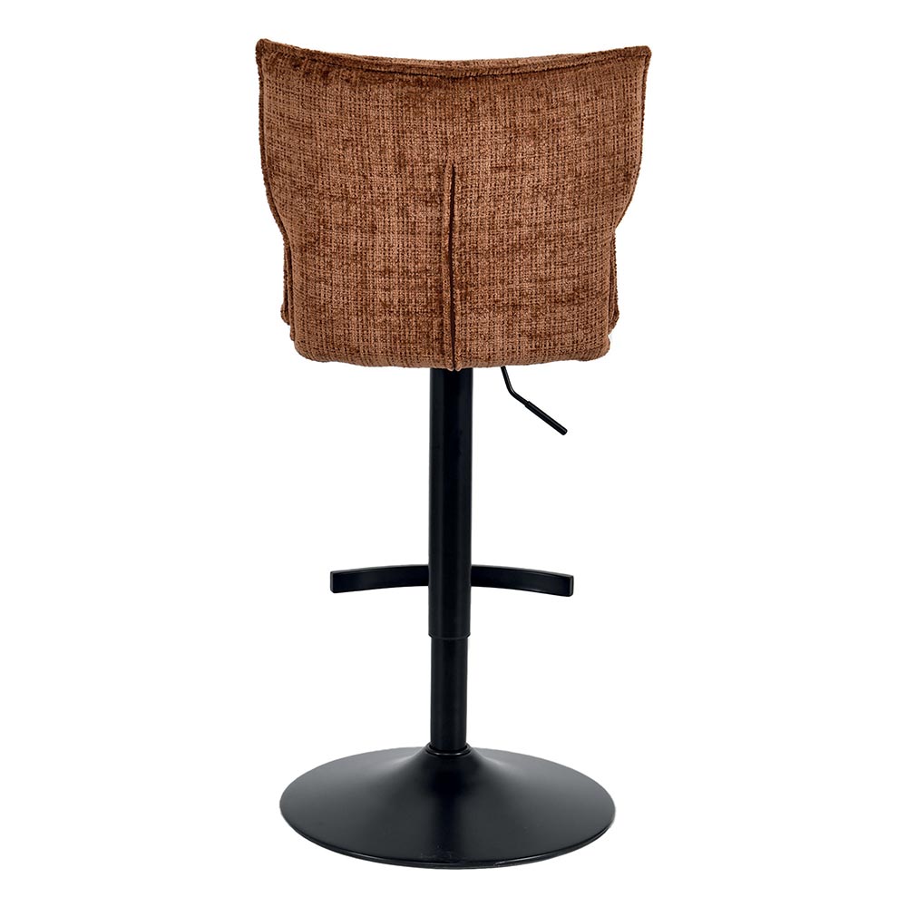 CHAISE DE BAR TOPLEY TISSU TERRACOTTA REGLABLE HAUTEUR 46  X 91/105  X 55 CM - Photo N°2