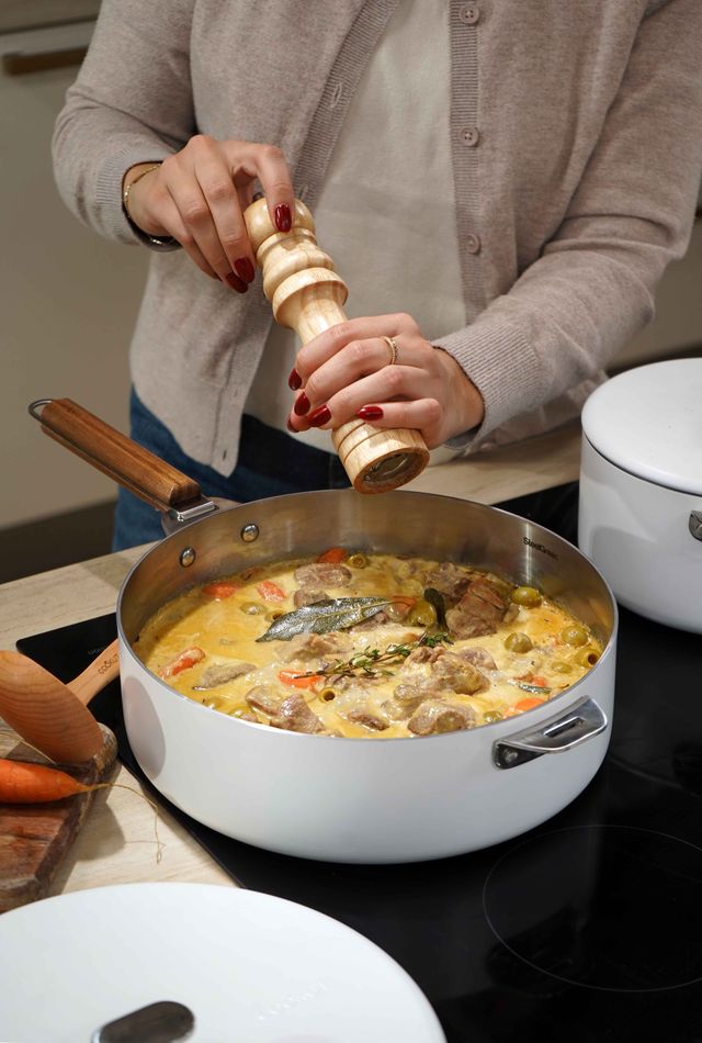 LA MERVEILLEUSE SAUTEUSE INOX 28 CM COULEUR BLANC POLAIRE - Photo N°5