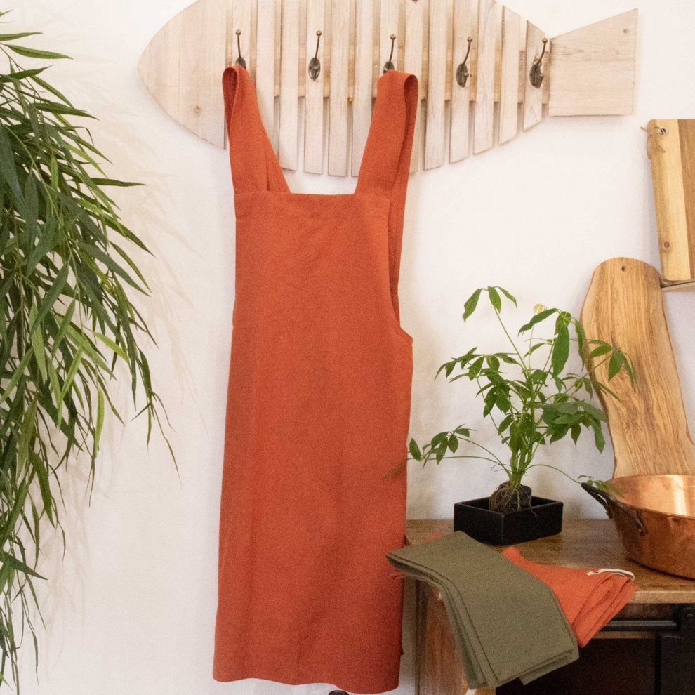 TABLIER JAPONNAIS METISSE 180 BRIQUE - Photo N°3