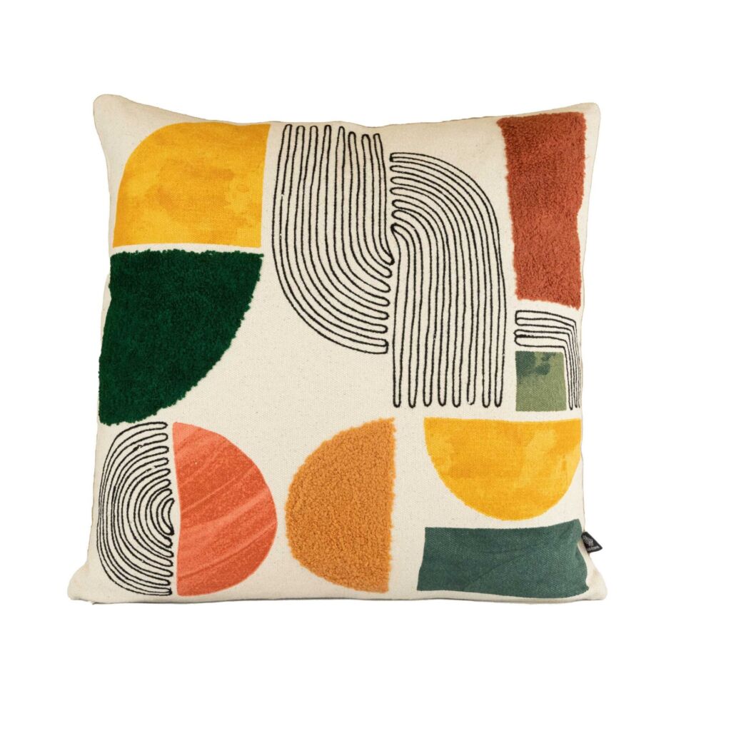 COUSSIN KALI IMPRIME BRODE 45 X 45 BRONZE - Photo N°1