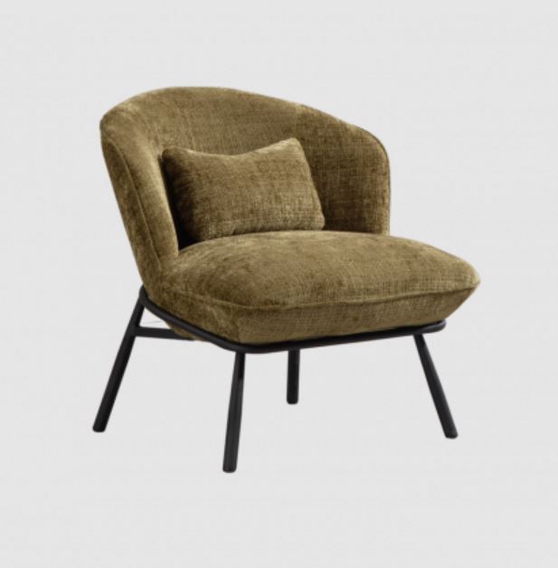 FAUTEUIL CRAPAUD TISSU BOUCLE VERT PIEDS METAL NOIR   73 X 74 X 69 CM - Photo N°2