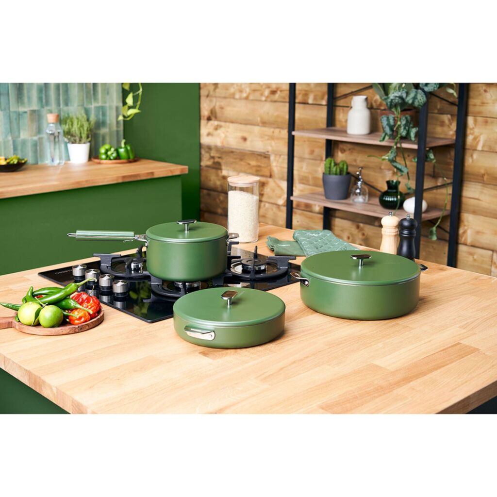 LA MERVEILLEUSE POELE INOX 24 CM COULEUR VERT FOUGERE - Photo N°2